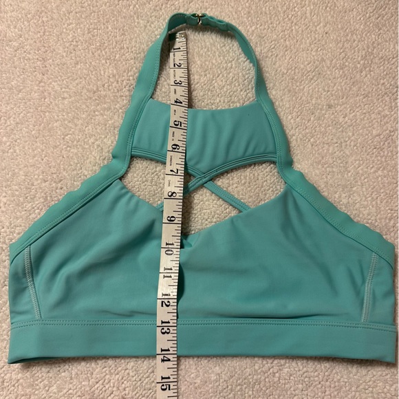 Barbella Box x Chestee “The Kandace” Sports Bra Turquoise Blue Cut Outs Swim - Picture 5 of 14